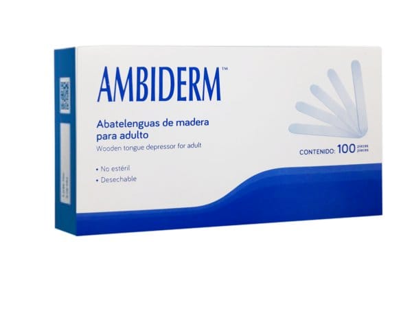 ABATELENGUAS de MADERA (Ambiderm) Cja. c/100 Pzs.