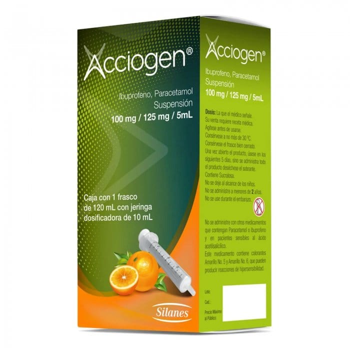 ACCIOGEN SUSP. INFANTIL Fco. 120 ML. 100-125 MG/5 ML.
