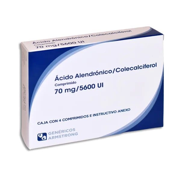 ÁCIDO ALENDRÓNICO/COLECALCIFEROL (Armstrong) c/4 COMPS. 70 MG/5600 UI.