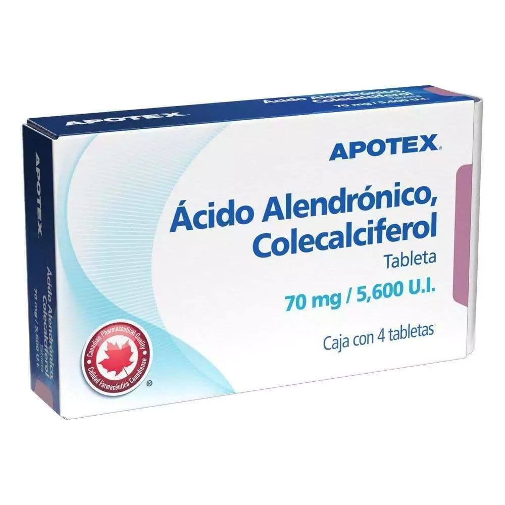 ÁCIDO ALENDRÓNICO/COLECALCIFEROL c/4 TABS. 70 MG/5600 U.I.
