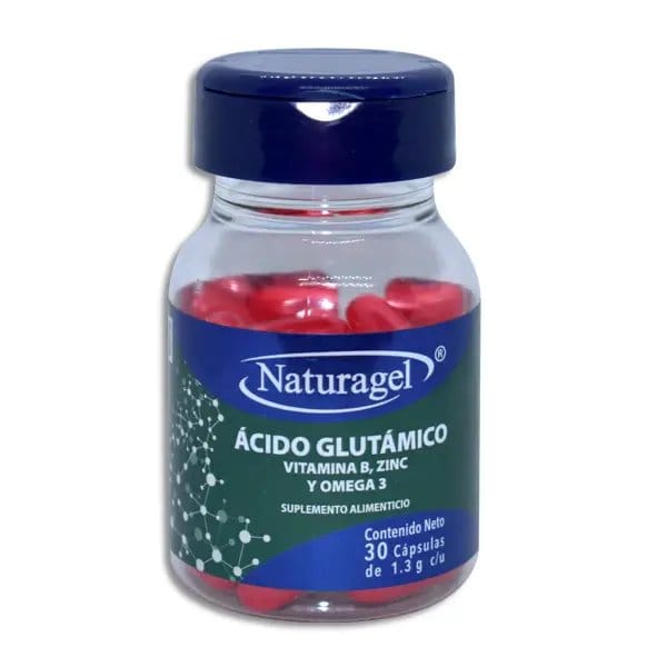 ÁCIDO GLUTÁMICO/VIT. B/ZINC y OMEGA-3 c/30 CAPS. 1.3 G.