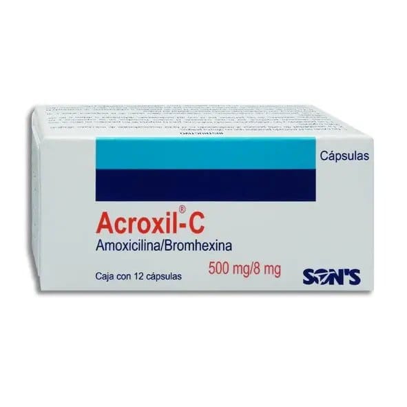 ACROXIL-C c/12 CAPS. 500-8 MG.