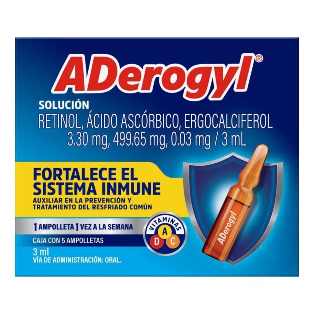 ADEROGYL Sol. Ingerible c/5 AMPTAS. 3.30-499.65-0.03 MG/3 ML.