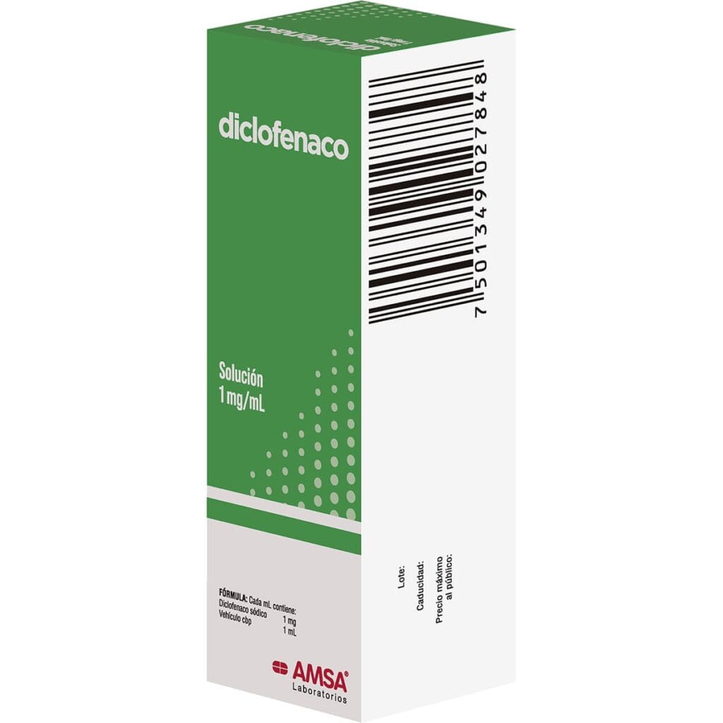 DICLOFENACO (Amsa) Sol. Oftálmica Fco. Got. 5 ML. 1 MG/1 ML.