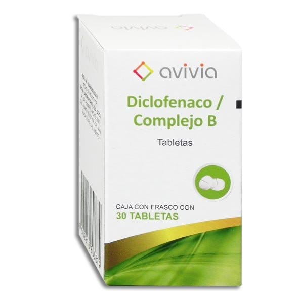 DICLOFENACO/COMPLEJO B (Avivia) c/30 TABS. 50/50/50/1 MG.
