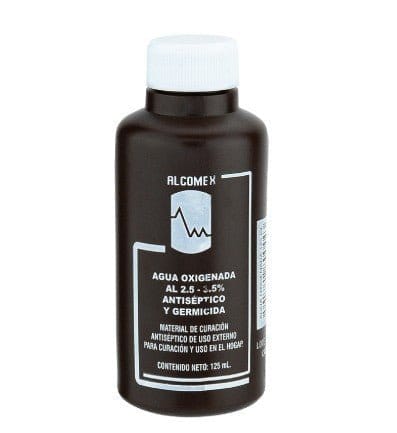 AGUA OXIGENADA (Alcomex) SOLUCIÓN al 2.5-3.5%  Fco. 125 ML.