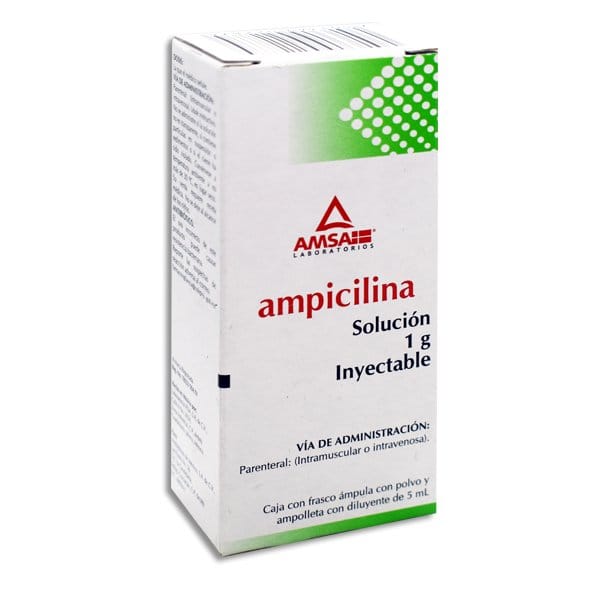 AMPICILINA (Amsa) Sol. Iny. c/1 FCO. AMP. 1 G/5 ML.