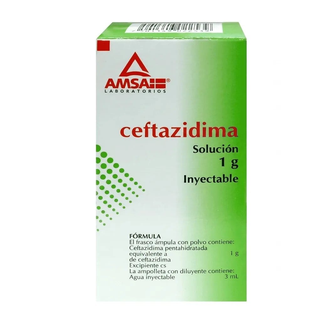 CEFTAZIDIMA (Amsa) Sol. Iny. IM./IV. c/1 FCO. AMP. 1 G/3 ML.