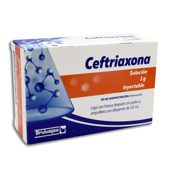 CEFTRIAXONA (Bruluagsa) I.M. Sol. Iny. c/1 FCO. AMP. 1 G/3.5 ML.