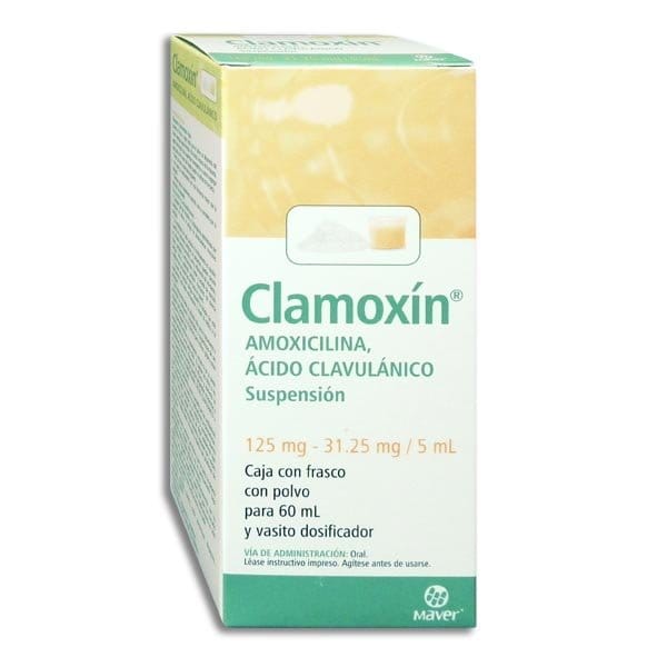 CLAMOXÍN SUSP. Fco. 60 ML. 125-31.25 MG/5 ML.