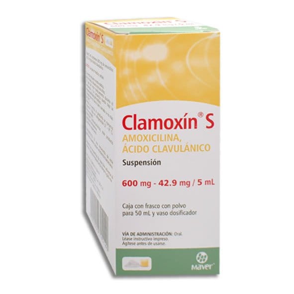 CLAMOXÍN-S SUSP. Fco. 50 ML. 600-42.9 MG/5 ML.