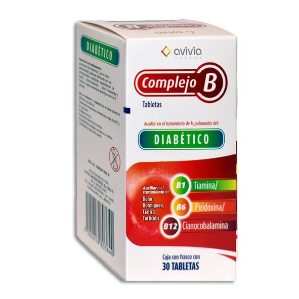 COMPLEJO B DIABETICO (Avivia) c/30 TABS. 100/5/0.05 MG.