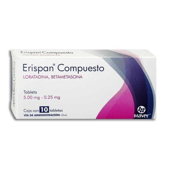 ERISPAN COMPUESTO c/10 TABS. 5.00/0.25 MG.