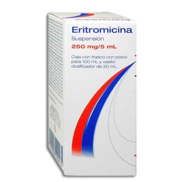 ERITROMICINA (Neolpharma) SUSP. Fco. 100 ML. 250 MG/5 ML.
