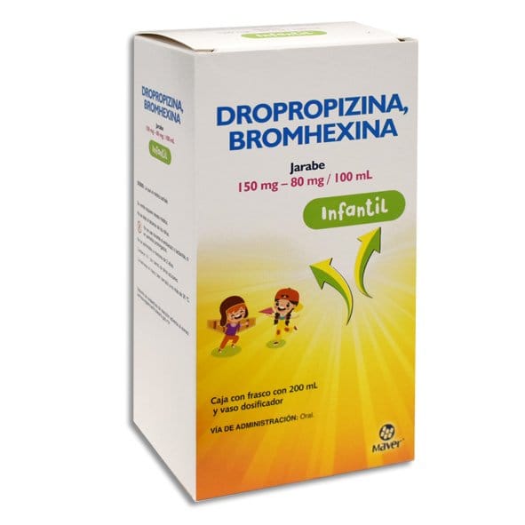 DROPROPIZINA/BROMHEXINA (Maver) JBE. INFANTIL Fco. 200 ML. 150-80 MG/100 ML.