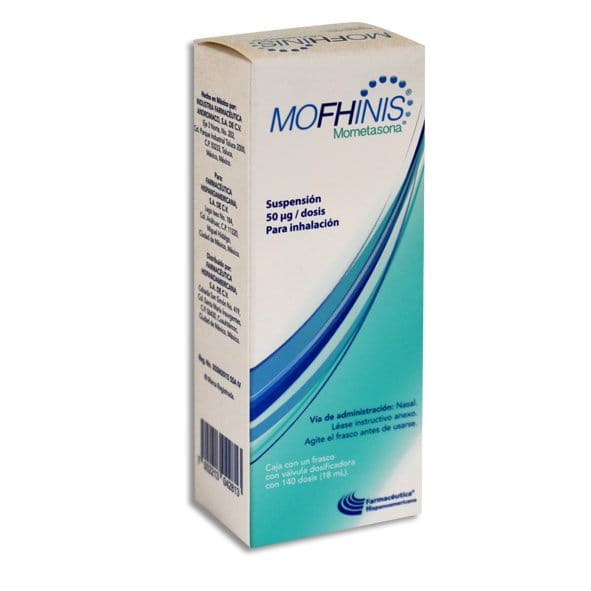 MOFHINIS SUSP. p/INHALACIÓN NASAL Fco. 18 ML. c/140 Dosis 50 MCG.