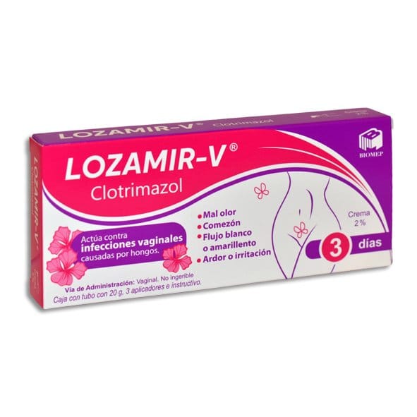 LOZAMIR-V CREMA VAGINAL 2% Tubo c/20 G. y 3 Aplics.