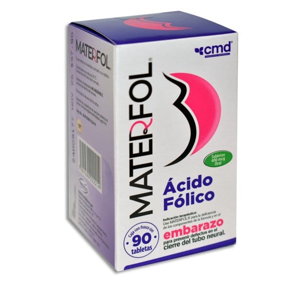 MATERFOL c/90 TABS. 400 MCG.