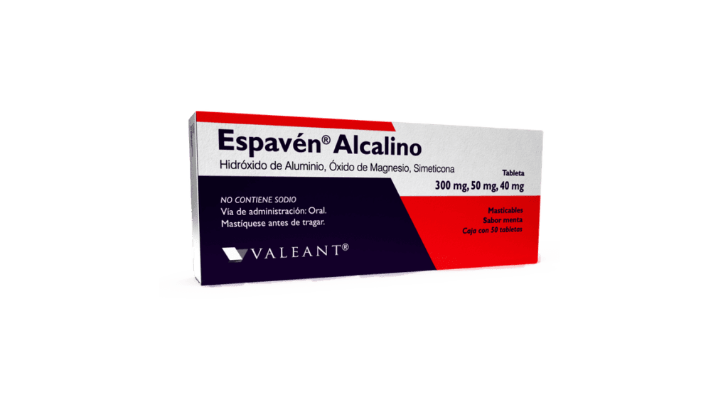 ESPAVÉN ALCALINO c/50 TABS. Sab. Menta 300/50/40 MG.