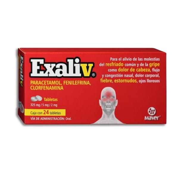 EXALIV c/24 TABS. 325/5/2 MG.