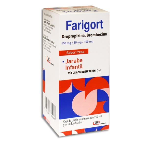 FARIGORT JBE. INFANTIL Sab. Fresa Fco. 200 ML. 150-80 MG/100 ML.