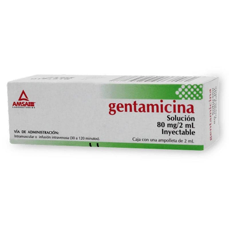 GENTAMICINA (Amsa) Sol. Iny. c/1 AMPTA. 80 MG/2 ML.