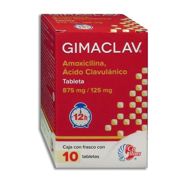 GIMACLAV 12h c/10 TABS. 875/125 MG.
