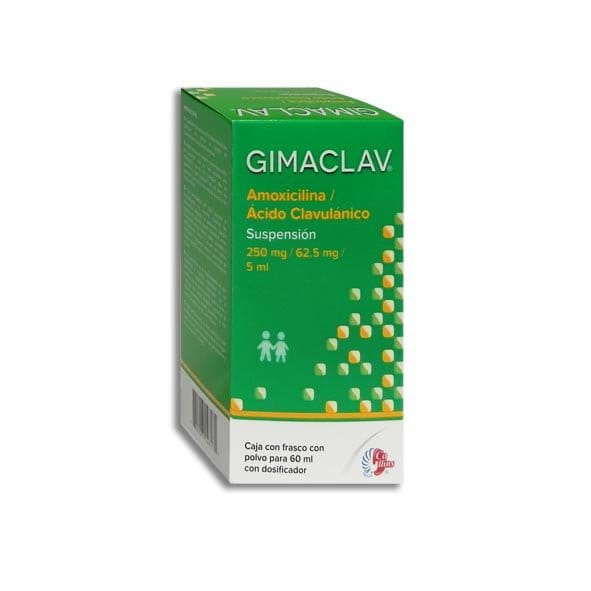 GIMACLAV SUSP. Fco. 60 ML. 250-62.5 MG/5 ML.
