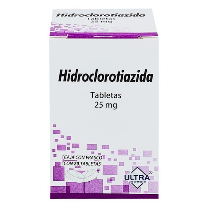 HIDROCLOROTIAZIDA (Ultra) c/20 TABS. 25 MG.