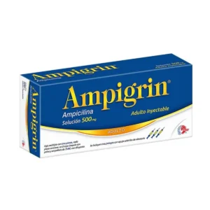 AMPIGRIN ADULTO Sol. Iny. c/3 FCOS. AMP. 500 MG. y 3 Jeringas.