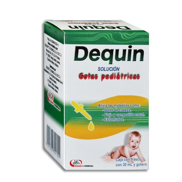 DEQUIN SOL. GOTAS Pedtcas. Fco. 30 ML. 2.0-0.10-0.02-2.5 G/100 ML.