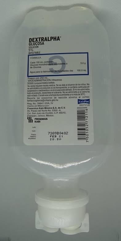DEXTRALPHA Sol. Iny.  5% Frasco  250 ML.