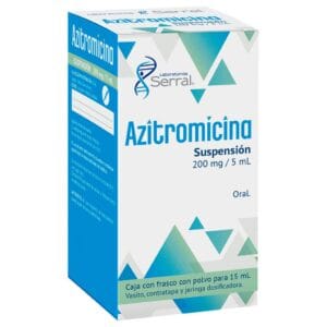 AZITROMICINA (Serral) SUSP. Fco. 15 ML. 200 MG/5 ML.