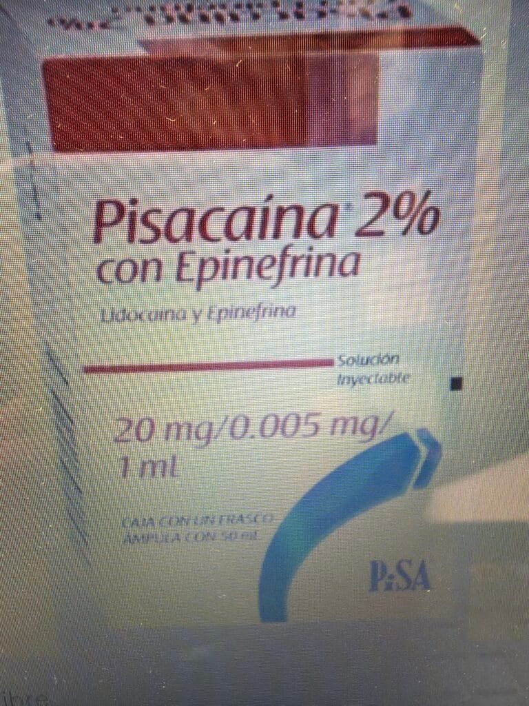 PISACAINA 2% c/EPINEFRINA Sol. Iny. c/1 FCO. AMP. 50 ML. 20-0.005 MG/1 ML.