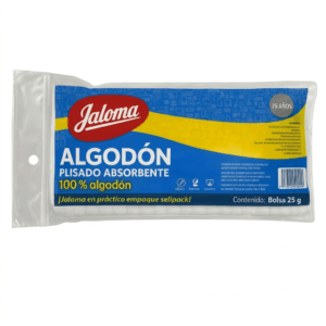 ALGODON ABSORBENTE PLISADO (Jaloma) Bolsa c/ 25 G.