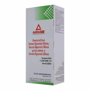 BENZATINA BPNA/BPNA.PROC./BPNA. (Amsa) Susp. Iny. c/1 FCO. AMP. 1´200M UI/3 ML.