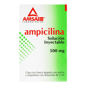 AMPICILINA (Amsa) Sol. Iny. c/1 FCO. AMP. 500 MG/2 ML.