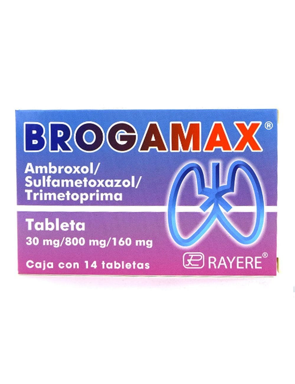 BROGAMAX c/14 TABS. 160/800/30 MG.