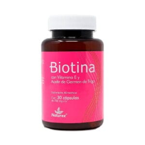 BIOTINA c/VITAMINA E y AC. GERMEN DE TRIGO (Naturex) c/30 CAPS. 700 MG.